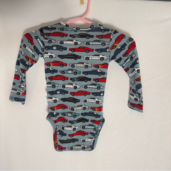 Posh Peanut Race Cars Bamboo Long Sleeves Bodysuit 0-3 Months Excellent - Picture 7 of 12